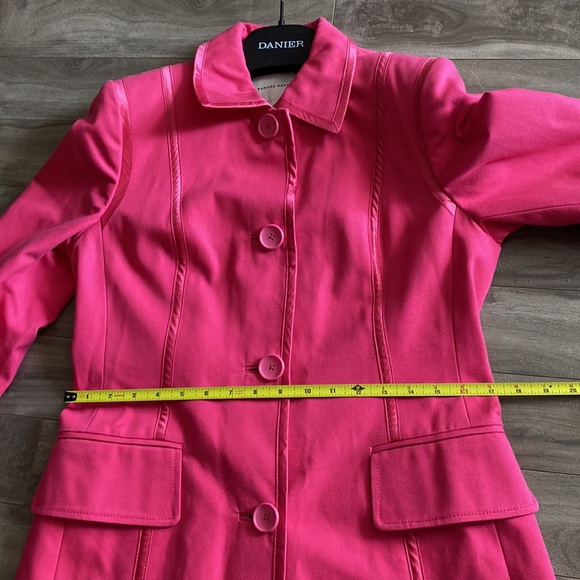 Banana Republic Hot Pink Trench Coat size Medium - Picture 7 of 14
